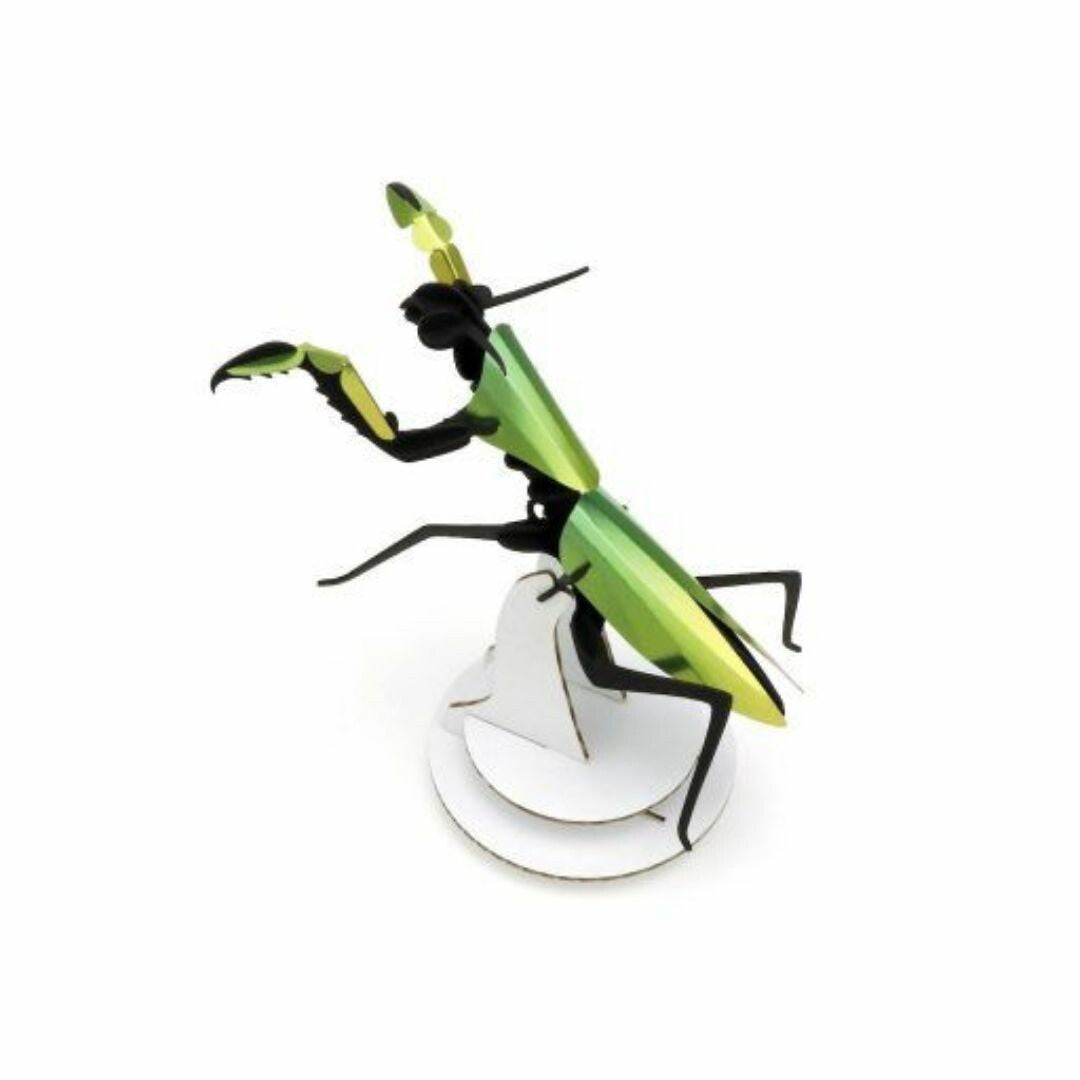 Assembli 3D-puzzel Bidsprinkhaan Praying Mantis - Mango Groen op wiot kartonnen houder